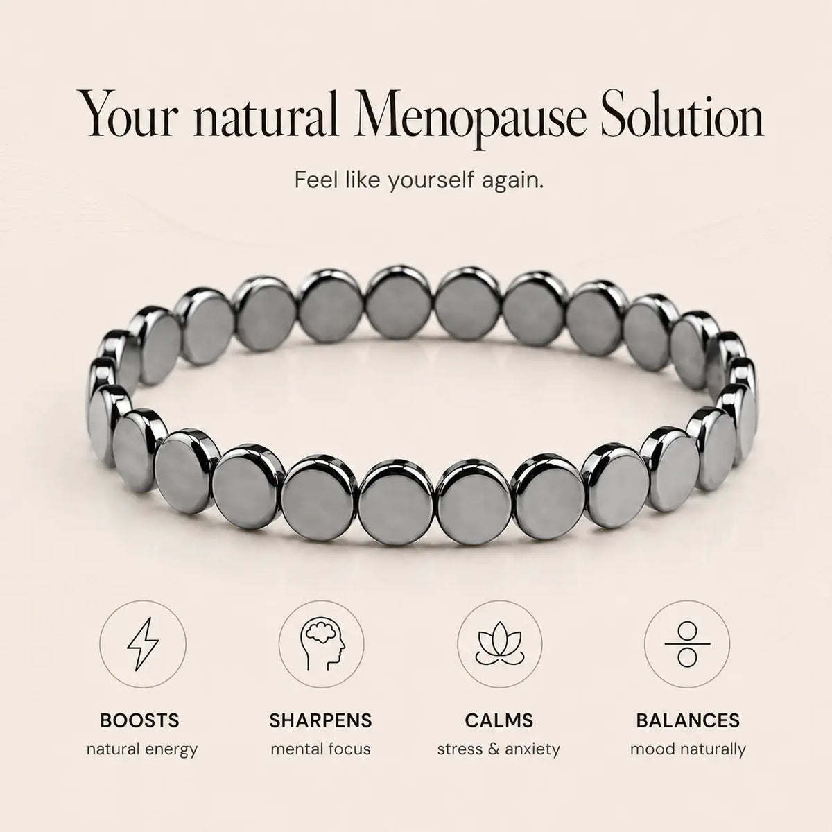 Haima Hematite Bracelet | Your Natural Menopause Solution